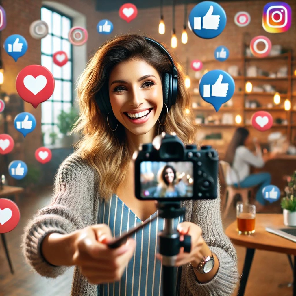 Influencer tvoří obsah pro sociální sítě Influencer tvoří obsah pro sociální sítě